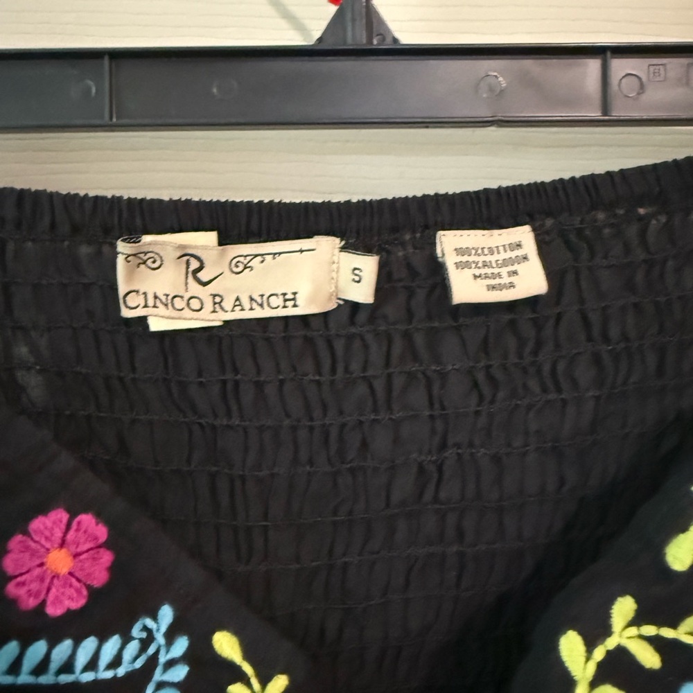 Cinco Ranch Black Embroidered Top